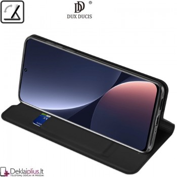 Dux Ducis dirbtinės odos viršelis - juodas (Xiaomi 12 Pro) Dux Ducis dirbtinės odos viršelis - juodas (Xiaomi 12 Pro)